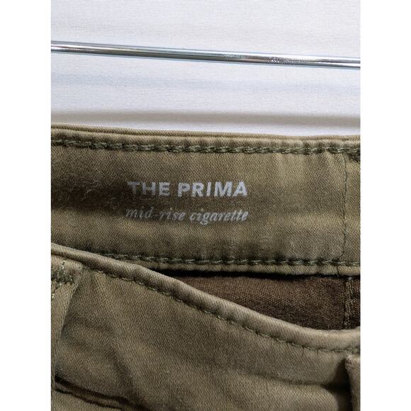 AG Adriano Goldschmied The Prima Mid Rise Cigarette Jeans Olive Green Size 30R - Picture 5 of 7